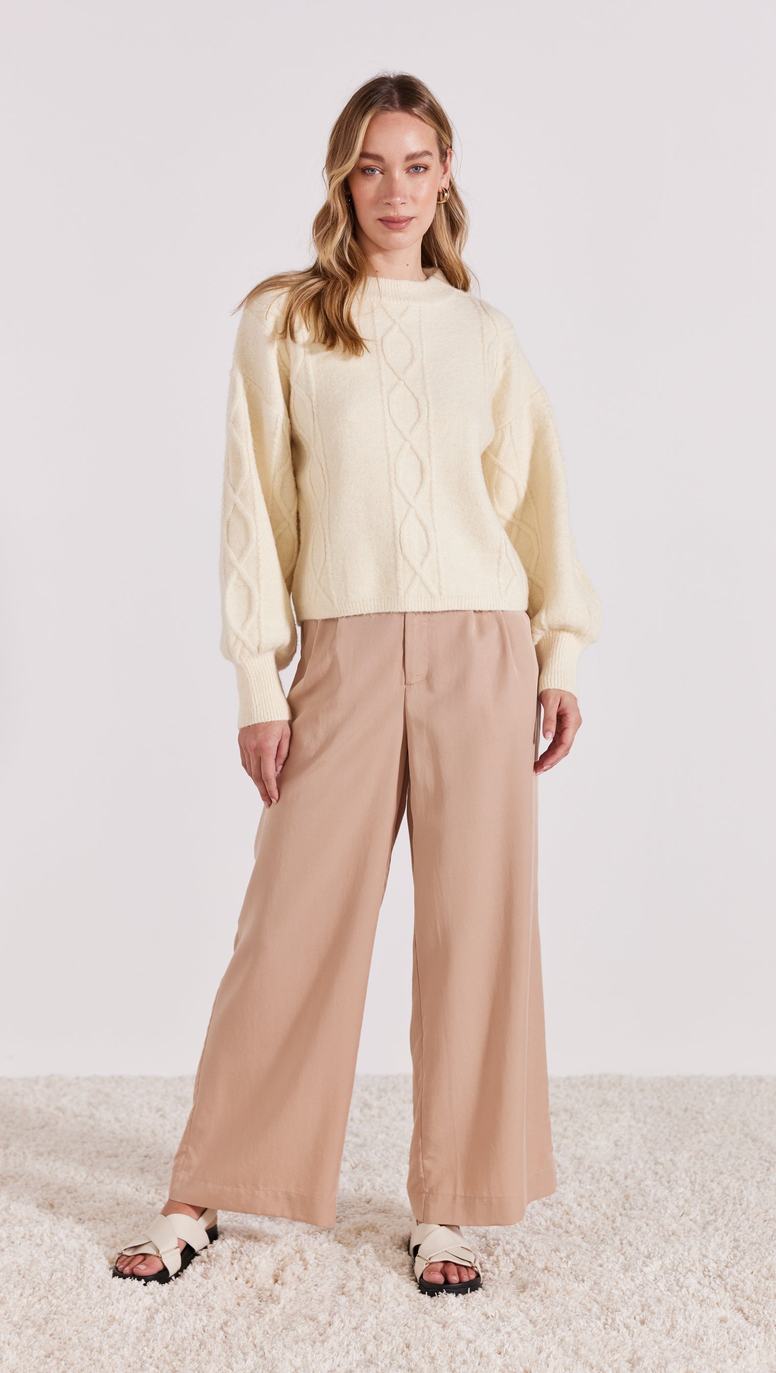 ELODIE CABLE KNIT JUMPER-KNITWEAR-STAPLE THE LABEL
