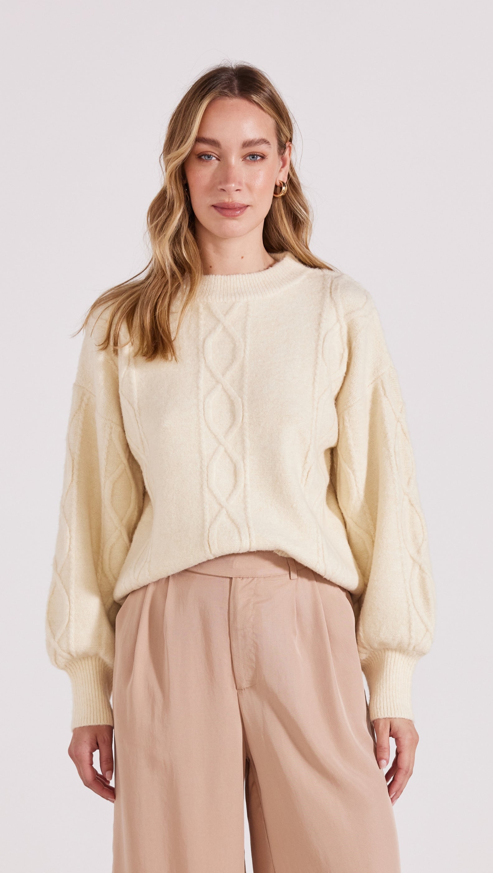Elodie Wool Blend Cable Knit Jumper - Final Sale