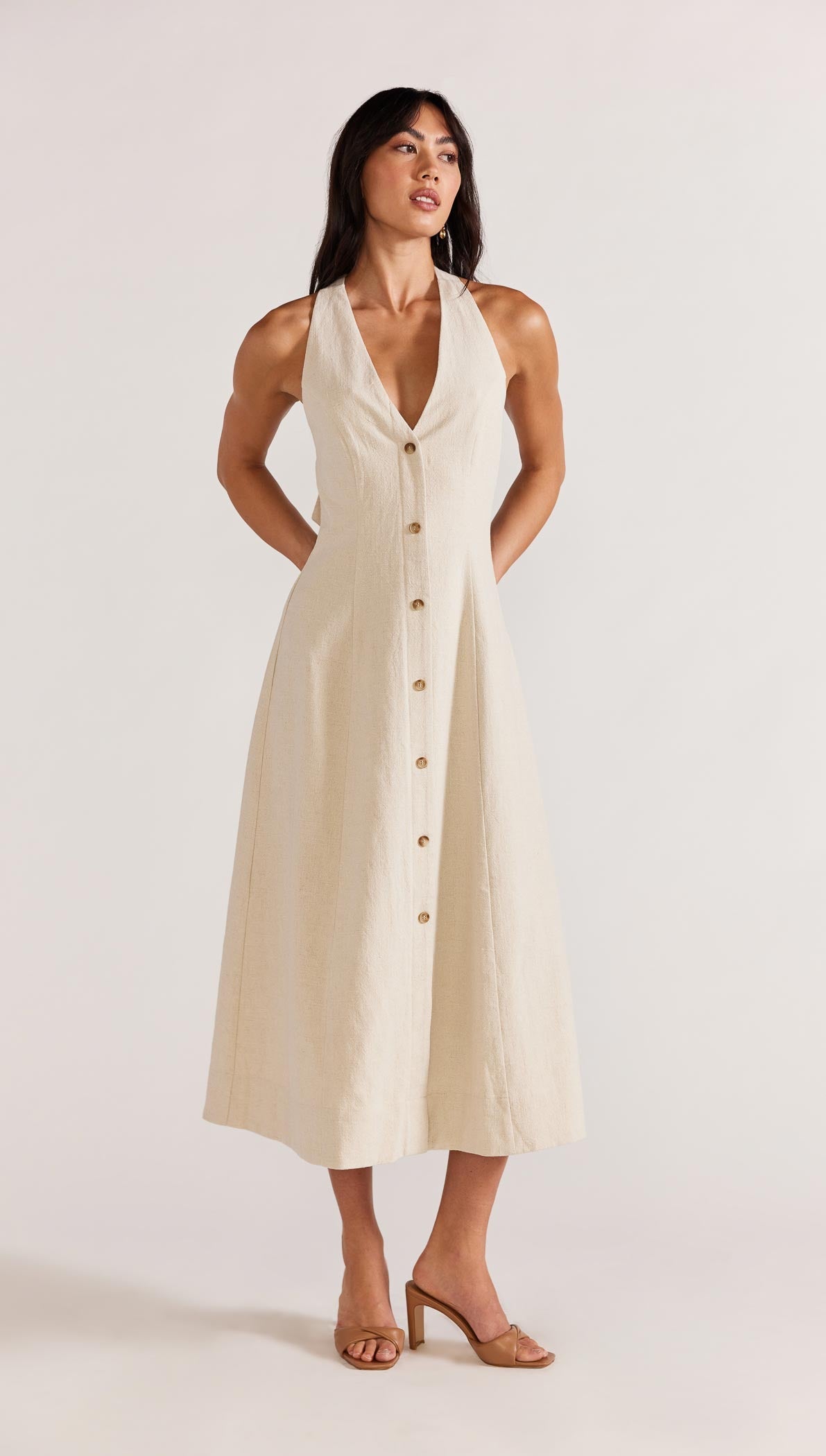 ETHOS HALTER MIDI DRESS-Staple the Label