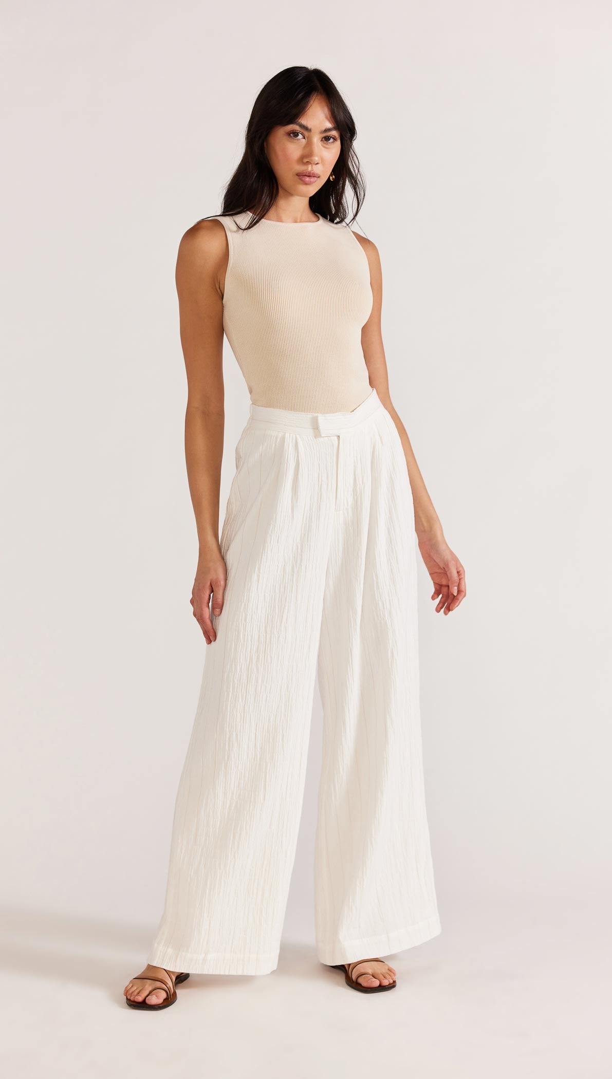 GRACIE KNIT TANK BEIGE-Staple the Label