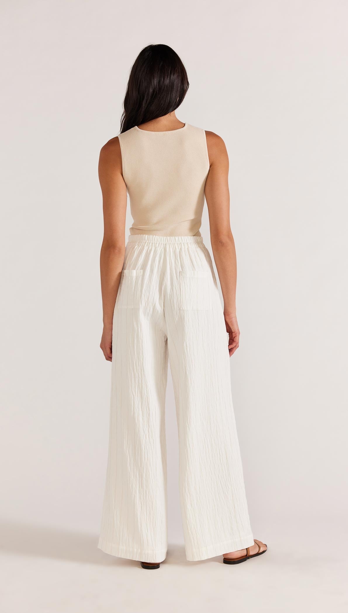GRACIE KNIT TANK BEIGE-Staple the Label