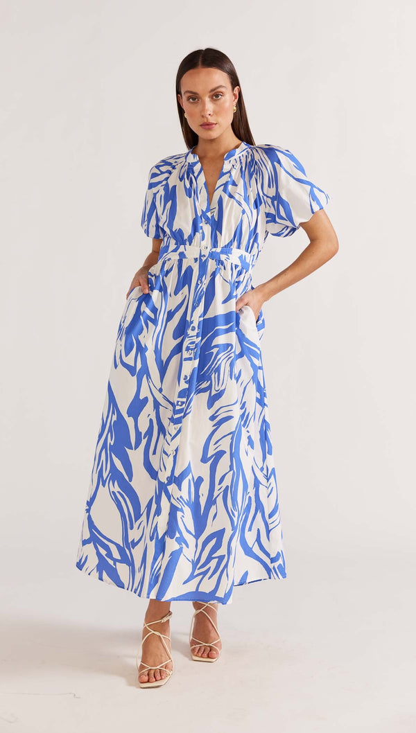 Printed staple shirt dress