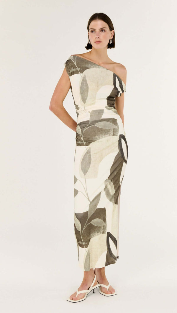 STAPLE THE LABEL-  HANALEI OFF SHOULDER TOP - Brown/Beige
