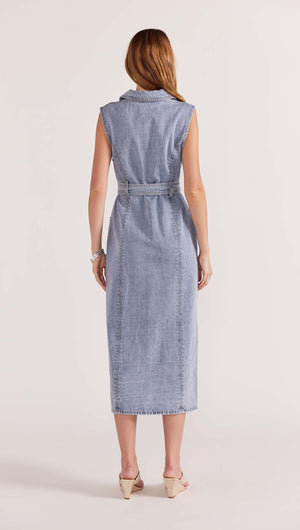 CALLA DENIM MIDI DRESS-Staple the Label