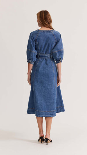 ALITA DENIM MIDI DRESS-Staple the Label