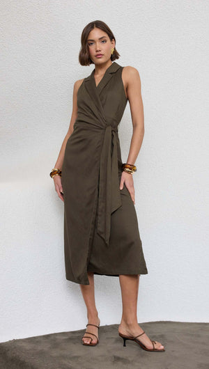 SASKIA WRAP MIDI DRESS