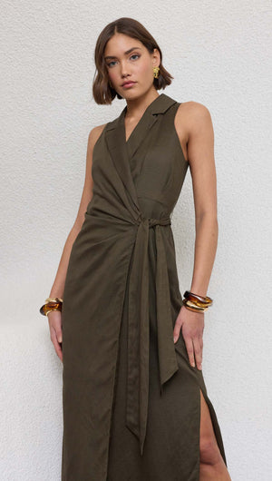 SASKIA WRAP MIDI DRESS