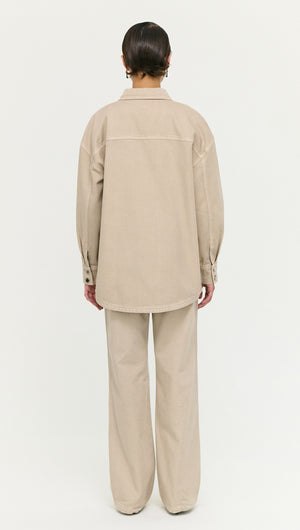 Stone Wash Relaxed Denim Shacket