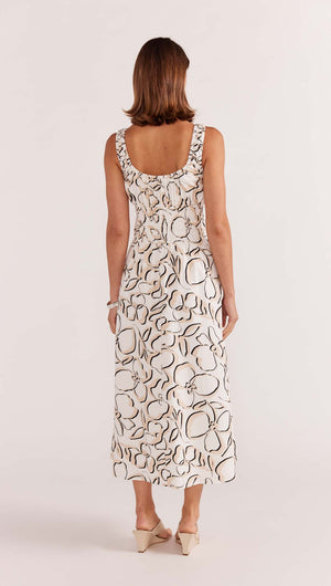 AMINA SHIRRED MIDI DRESS-Staple the Label