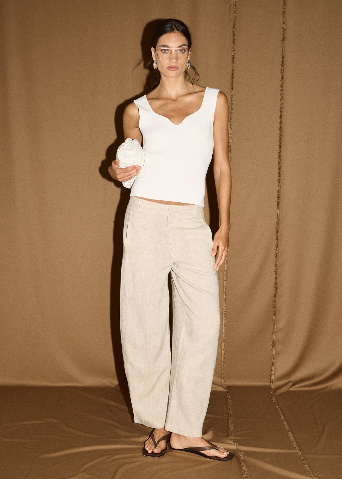 Sweetheart Rib Knit Tank in White