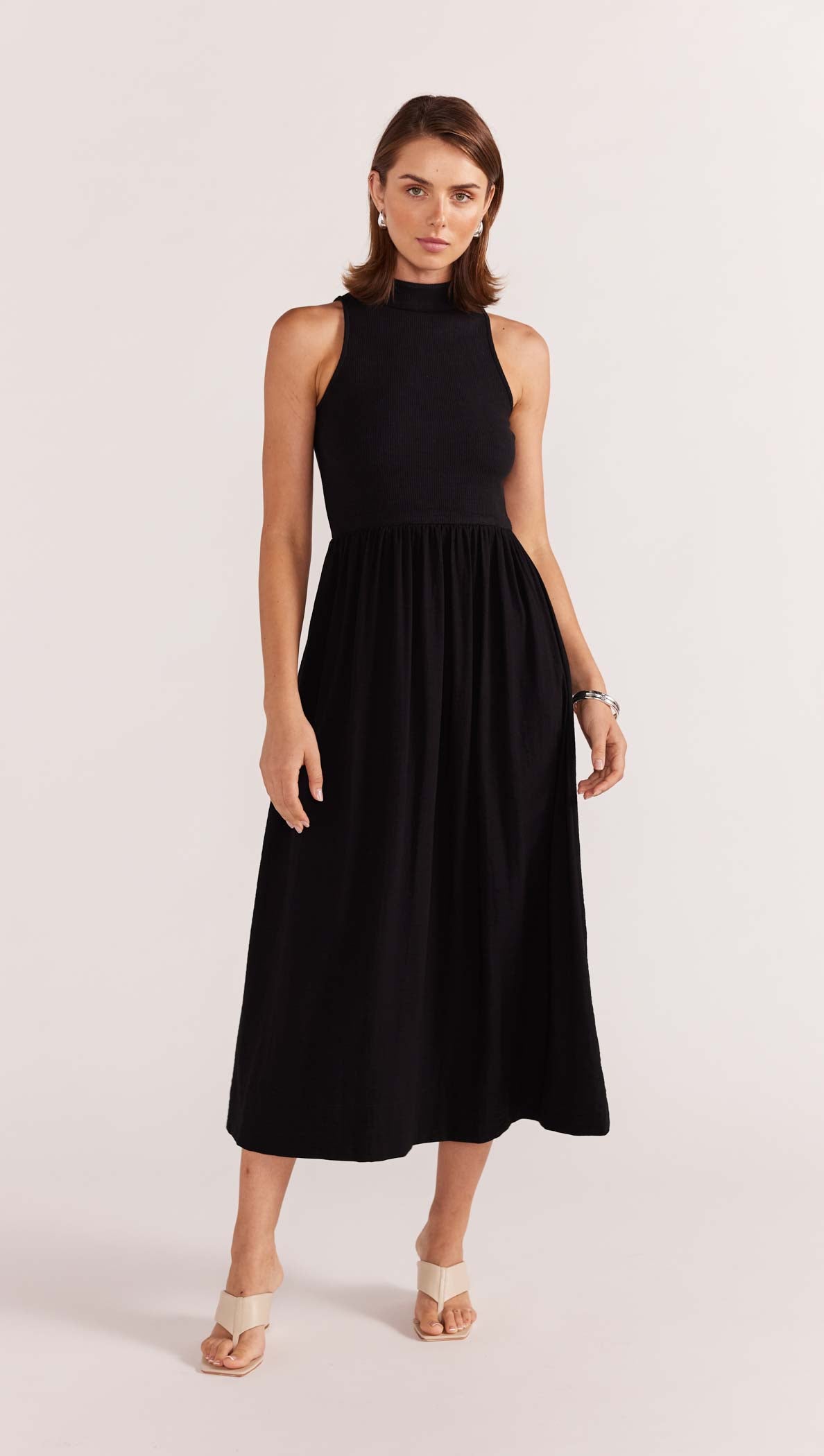 EVA HIGH NECK MIDI DRESS-Staple the Label