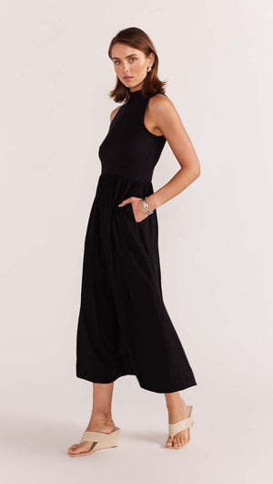 EVA HIGH NECK MIDI DRESS-Staple the Label