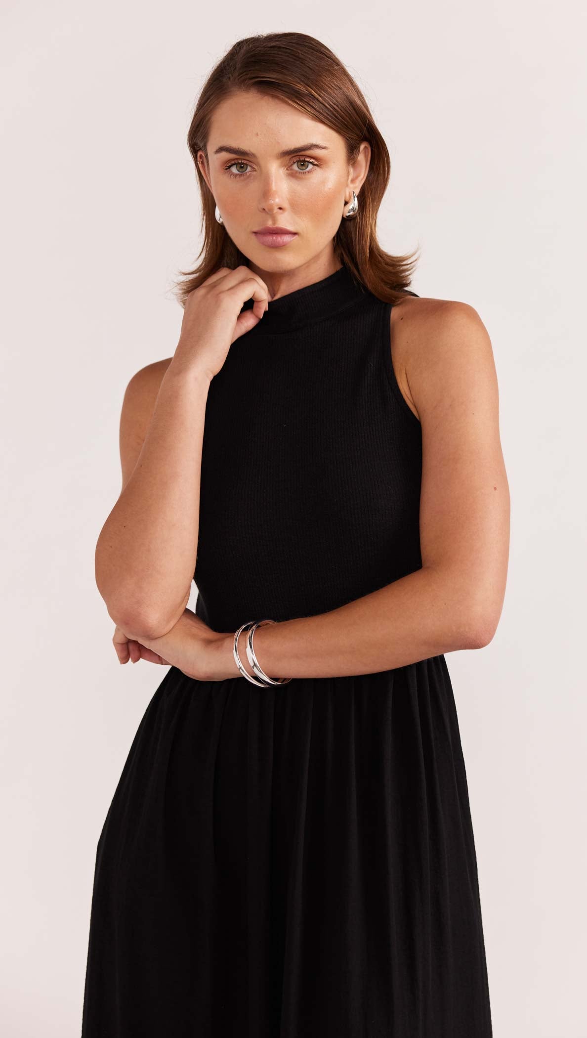 EVA HIGH NECK MIDI DRESS-Staple the Label