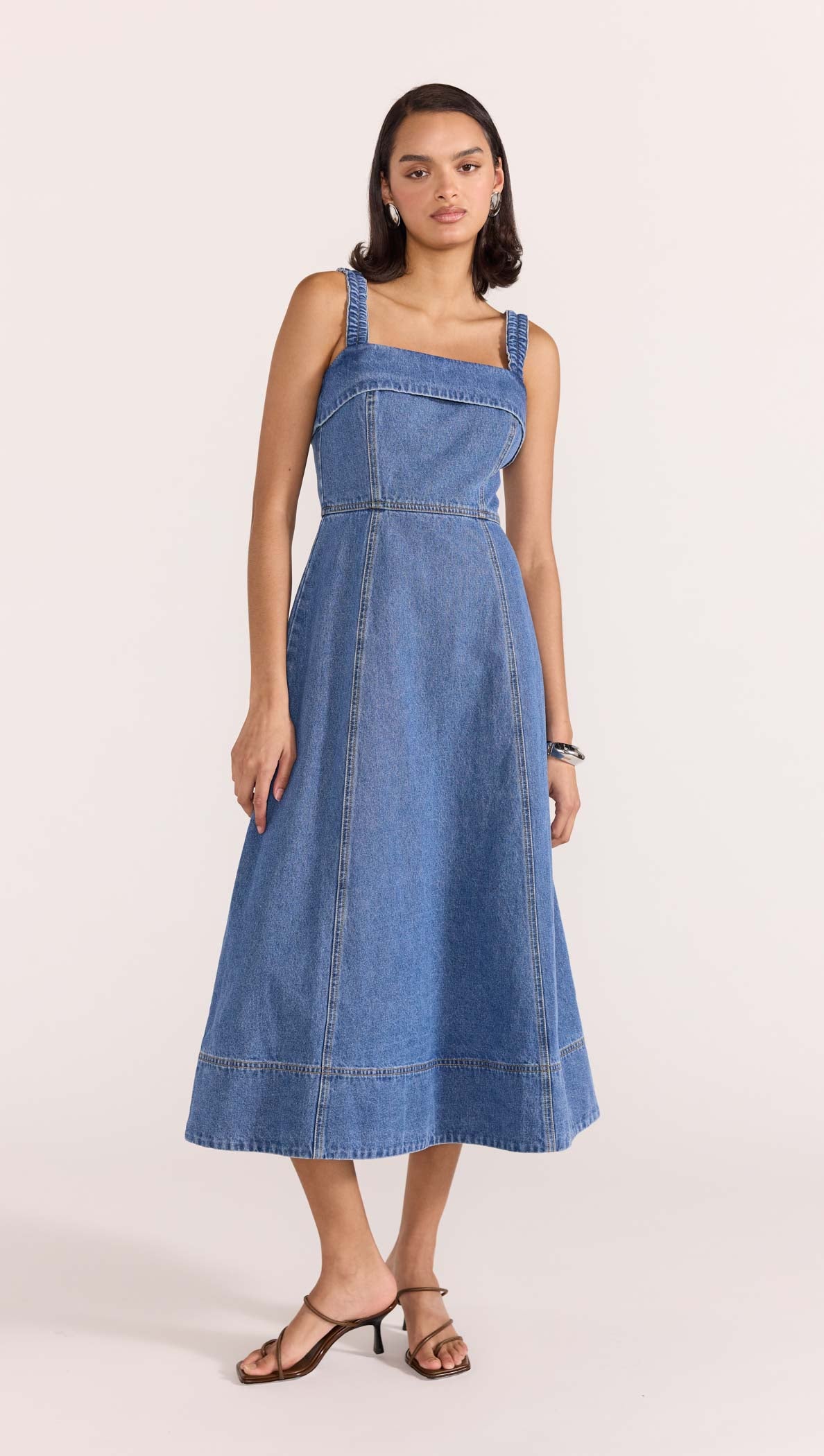 TATE DENIM MIDI DRESS-Staple the Label