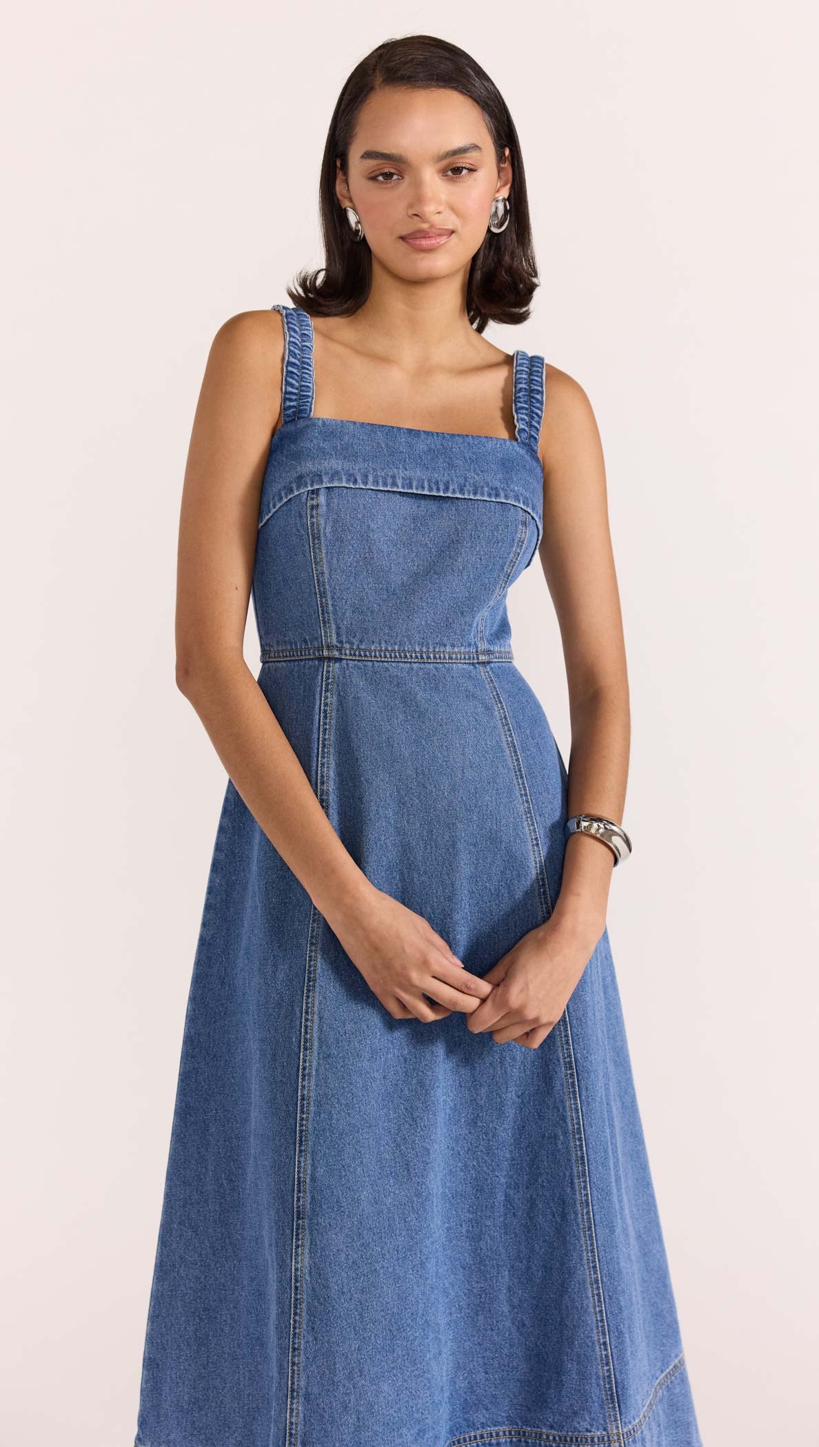 TATE DENIM MIDI DRESS-Staple the Label