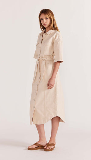 INES DENIM MIDI SHIRTDRESS-Staple the Label