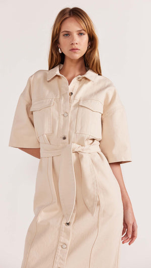 INES DENIM MIDI SHIRTDRESS-Staple the Label