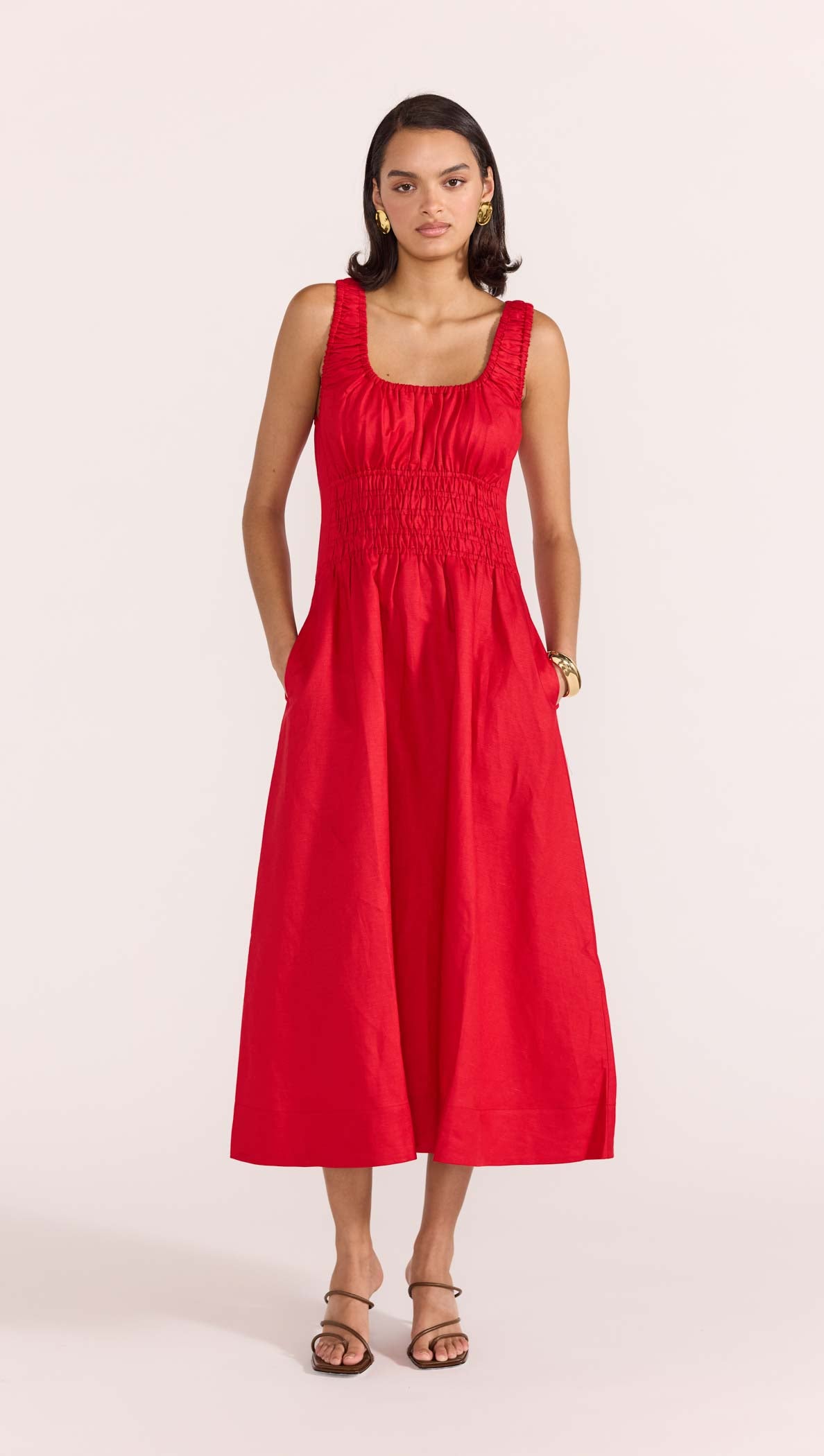 AMANA SHIRRED WAIST DRESS-Staple the Label