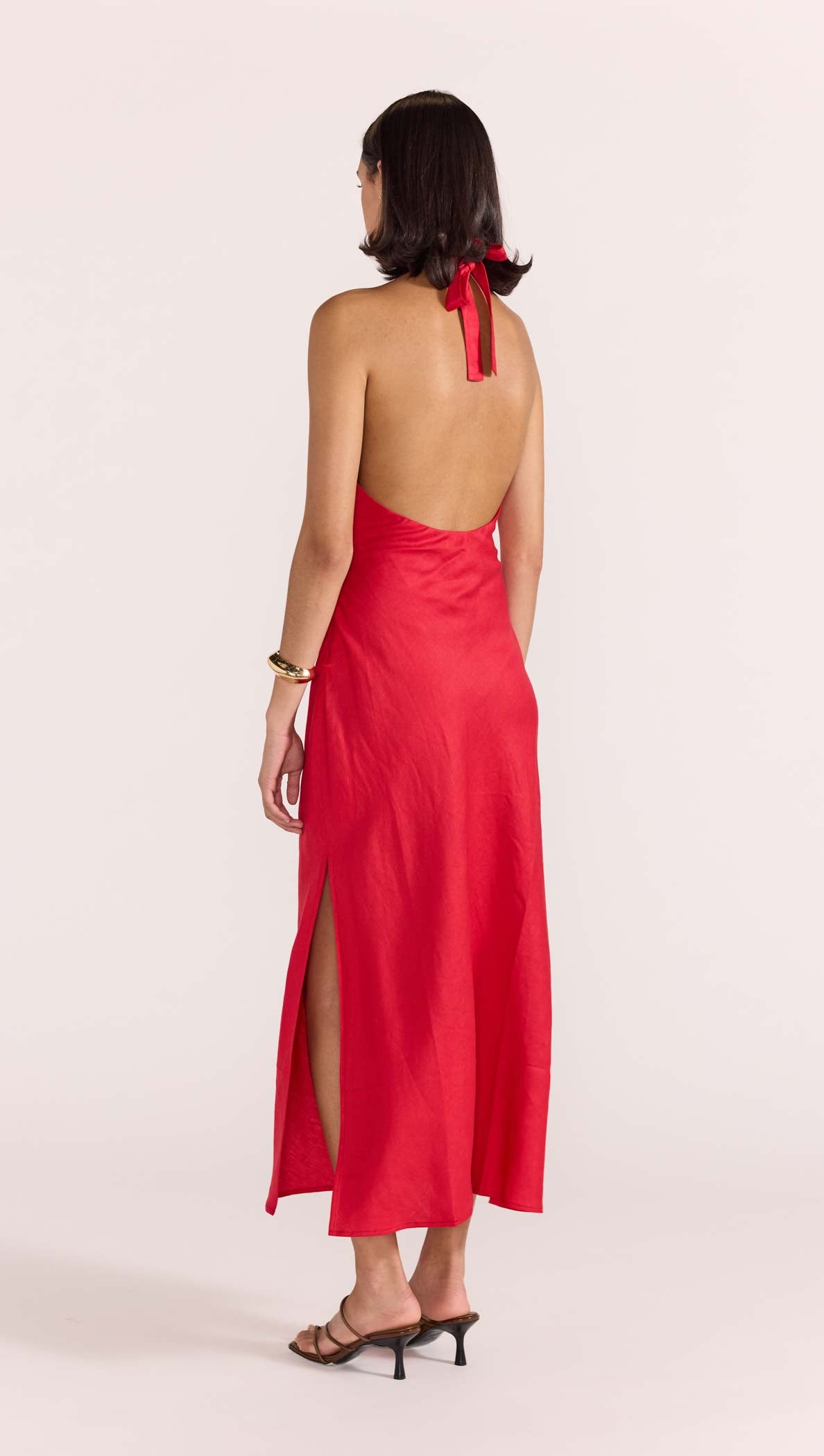 AMANA HALTER BIAS DRESS-Staple the Label