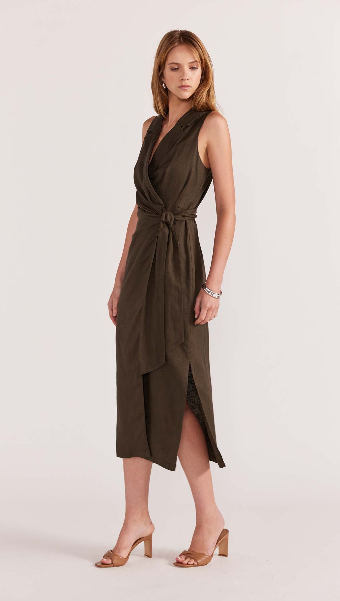 SASKIA WRAP MIDI DRESS-Staple the Label