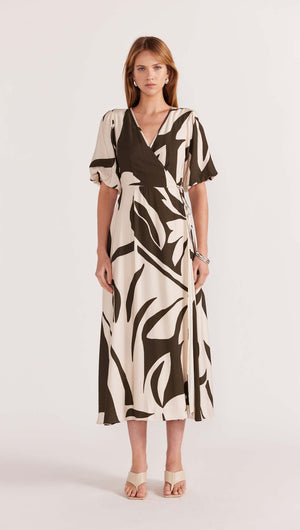 ACACIA WRAP MIDI DRESS-Staple the Label