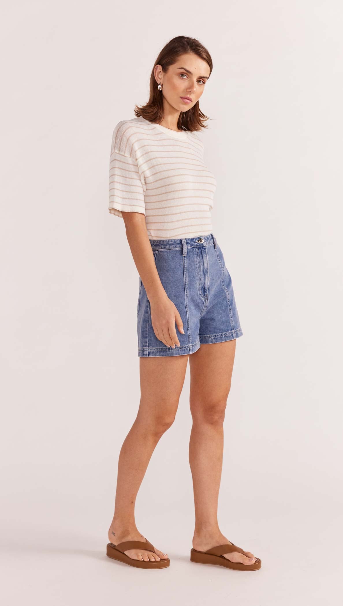 NINA DENIM SHORTS-Staple the Label