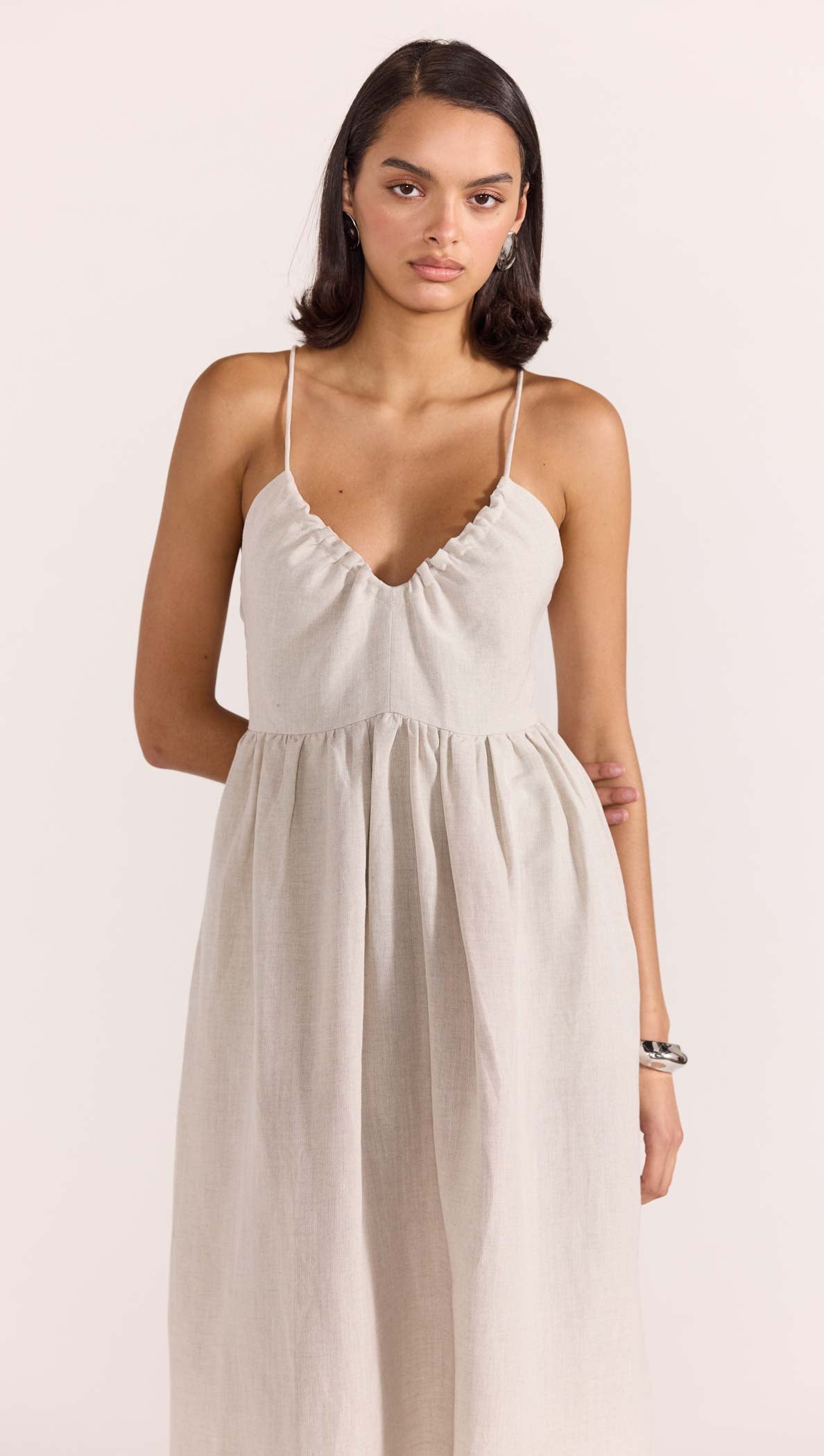 harper linen dress Linen Robe Dress HARPER: Kimono Sleeve Midi Dress With Belt