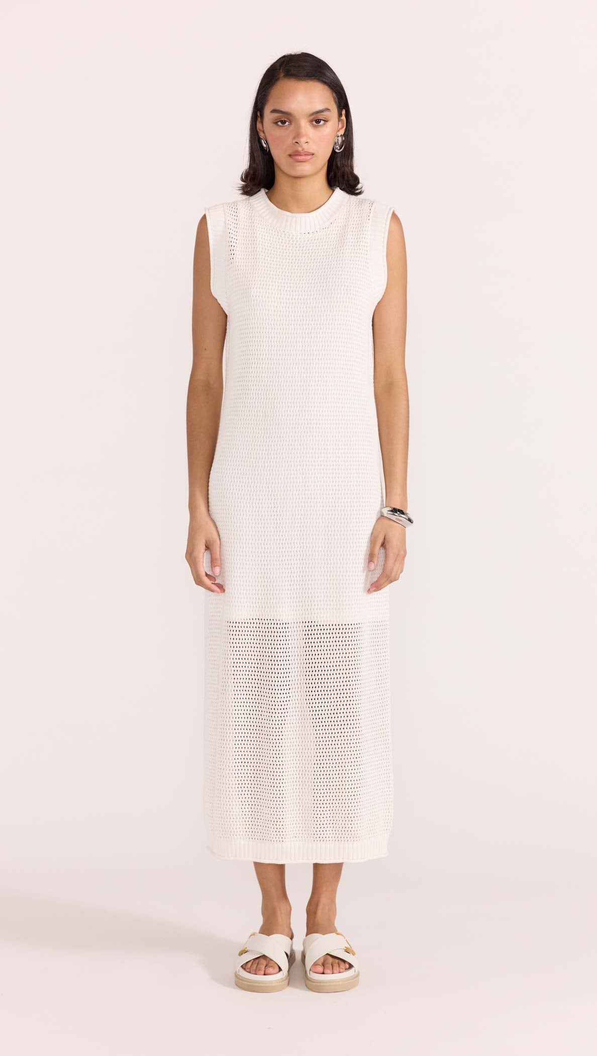 WAVE OPEN KNIT MIDI DRESS-Staple the Label