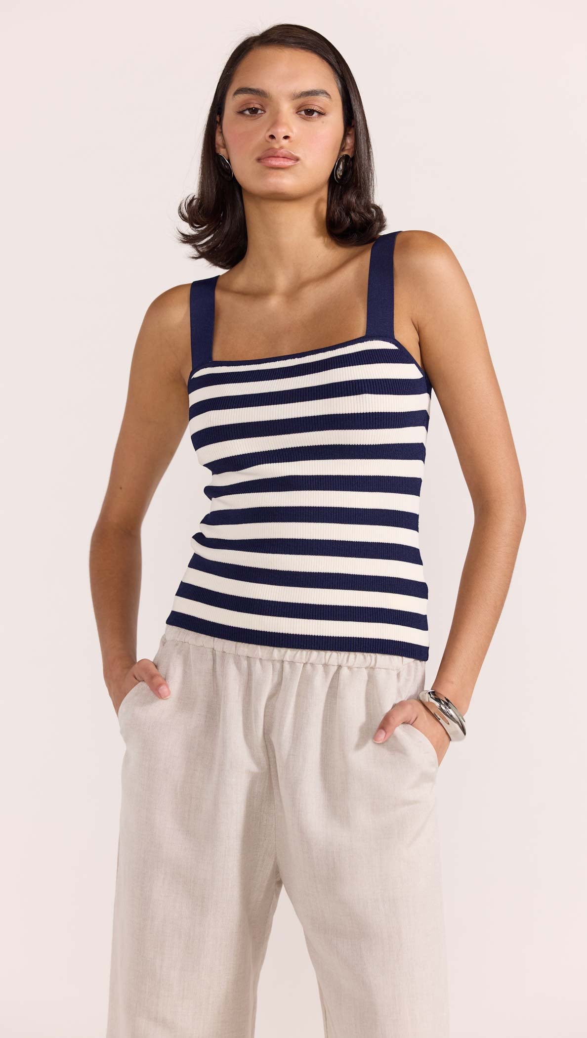 MINNA STRIPE SINGLET-Staple the Label