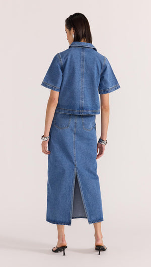 ALDEN CROP DENIM SHIRT