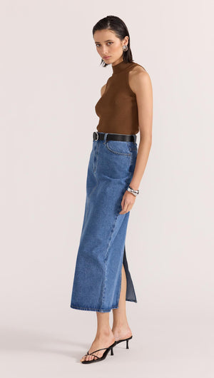 ALDEN DENIM MAXI SKIRT