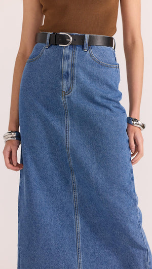 ALDEN DENIM MAXI SKIRT