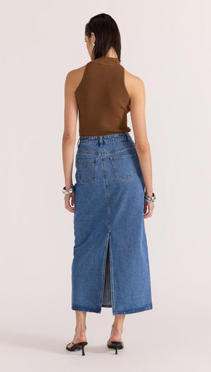 ALDEN DENIM MAXI SKIRT