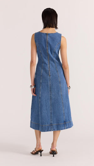 ALDEN DENIM MIDI DRESS