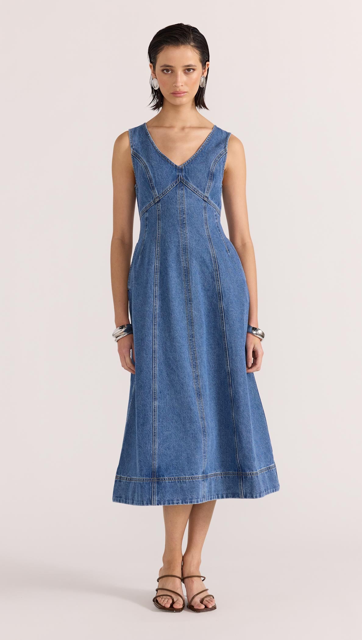 ALDEN DENIM MIDI DRESS