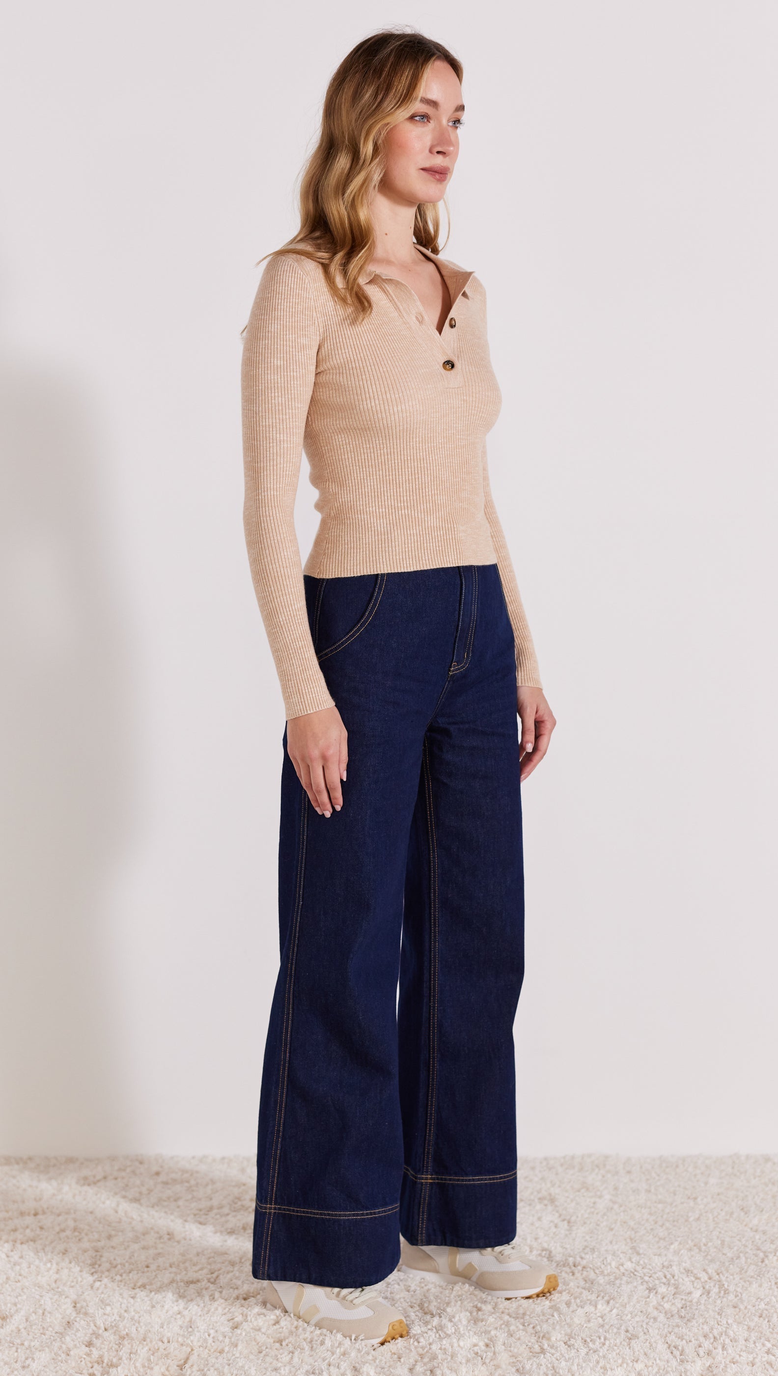 ALTA COLLARED KNIT TOP-TOPS-STAPLE THE LABEL