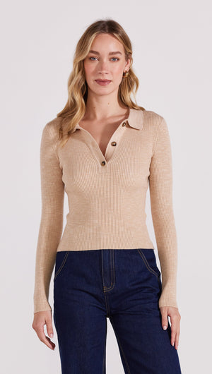 ALTA COLLARED KNIT TOP