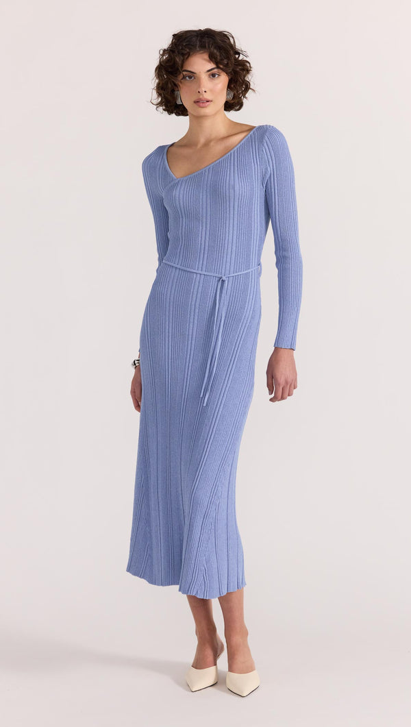 Amira Ribbed Knit Midi Dress