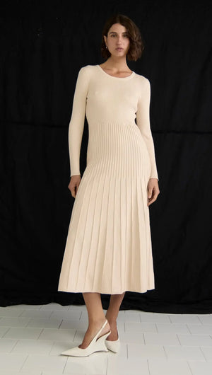 Elena Knit Midi Dress XS / VANILLA Elena Knit Midi Dress XS / VANILLA