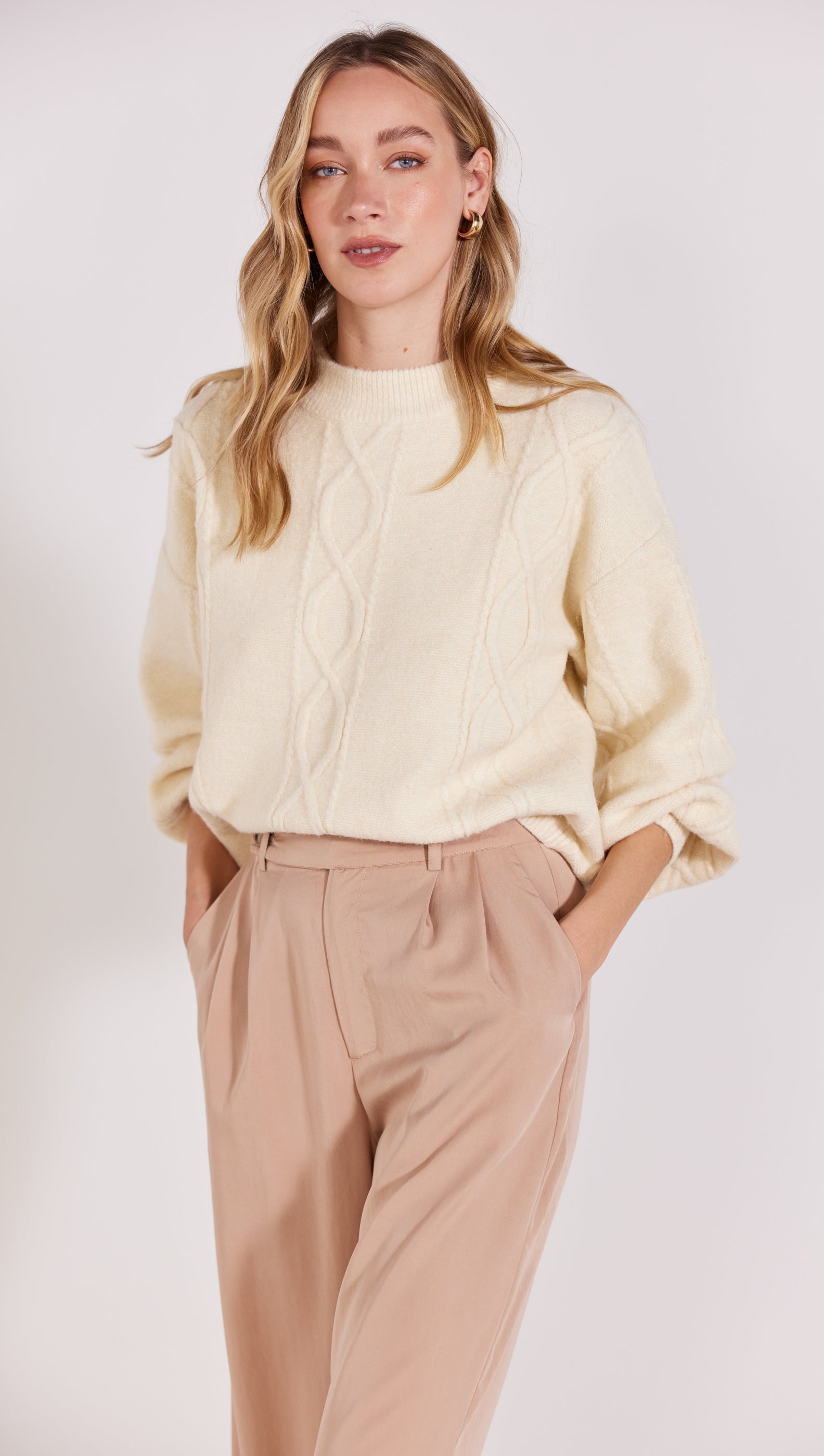 ELODIE CABLE KNIT JUMPER-KNITWEAR-STAPLE THE LABEL