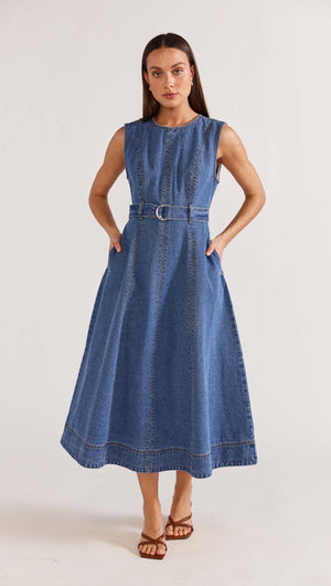 Eva Denim Midi Dress-Staple-the-Label