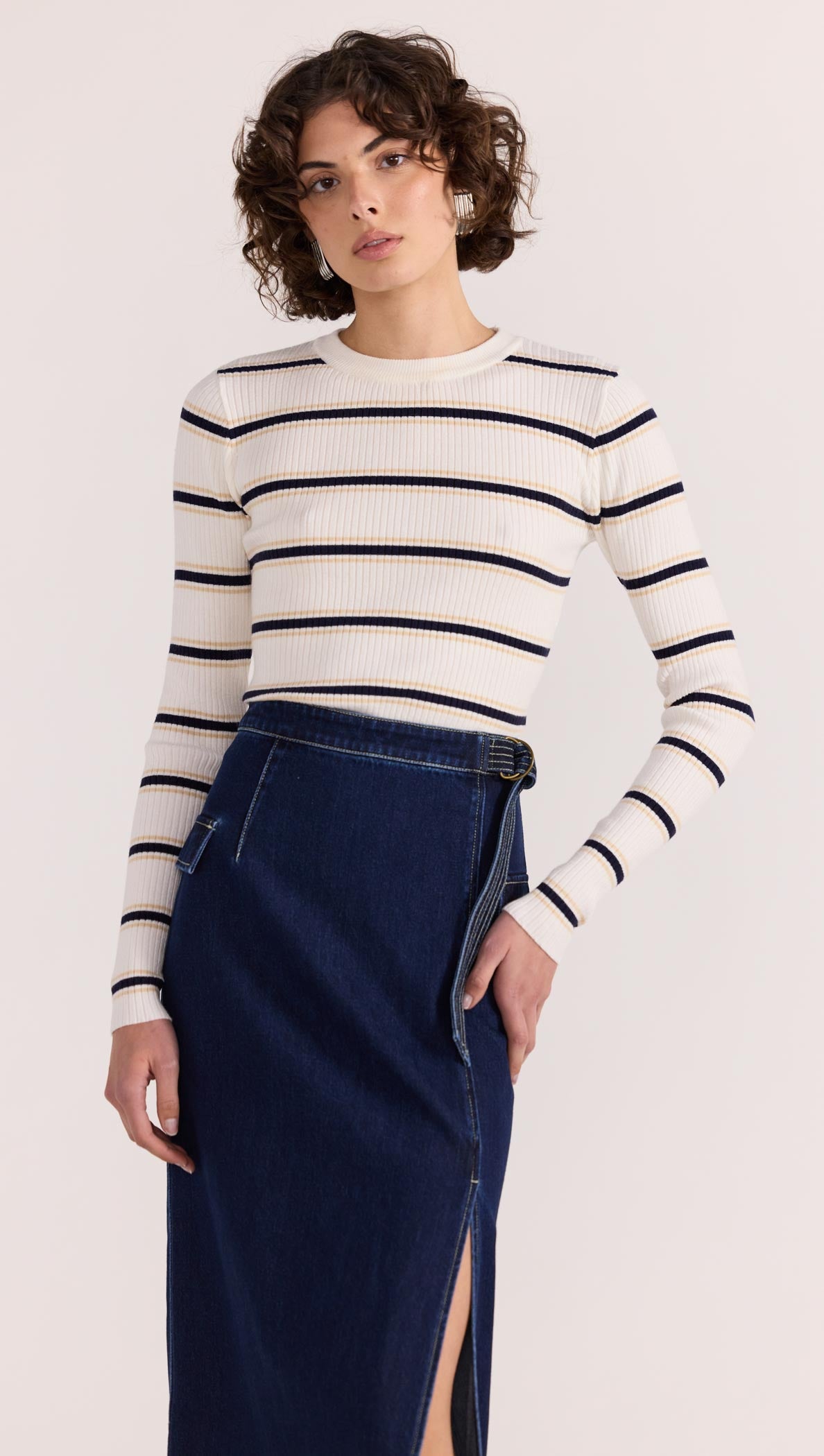 LENNOX DENIM MIDI SKIRT-SKIRT - MIDI-Staple the Label