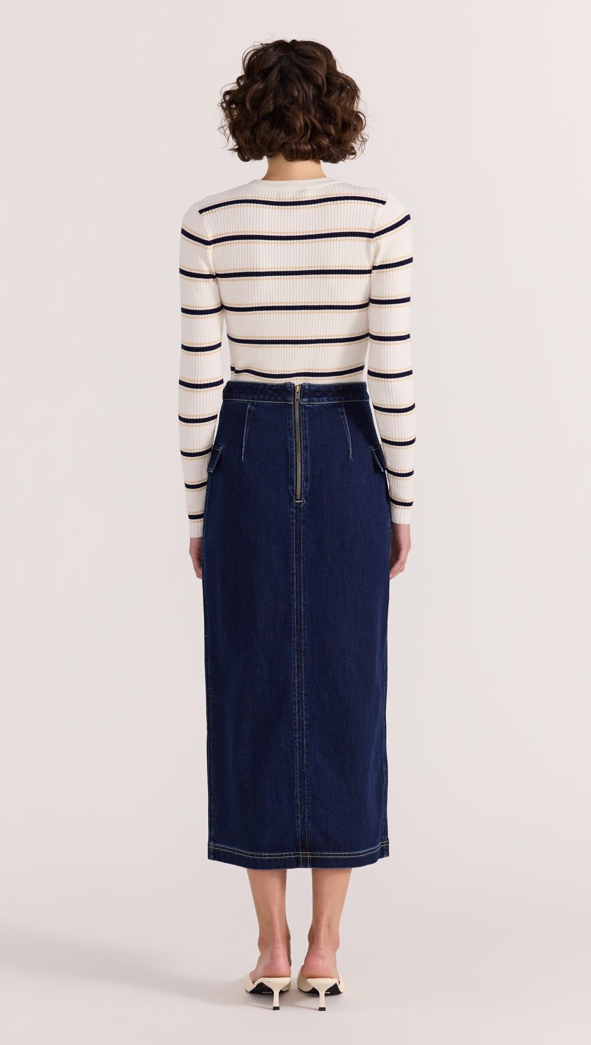 LENNOX DENIM MIDI SKIRT-SKIRT - MIDI-Staple the Label