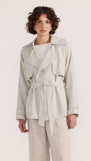 LUCIELLE CROP TRENCH COAT-JACKETS-Staple the Label