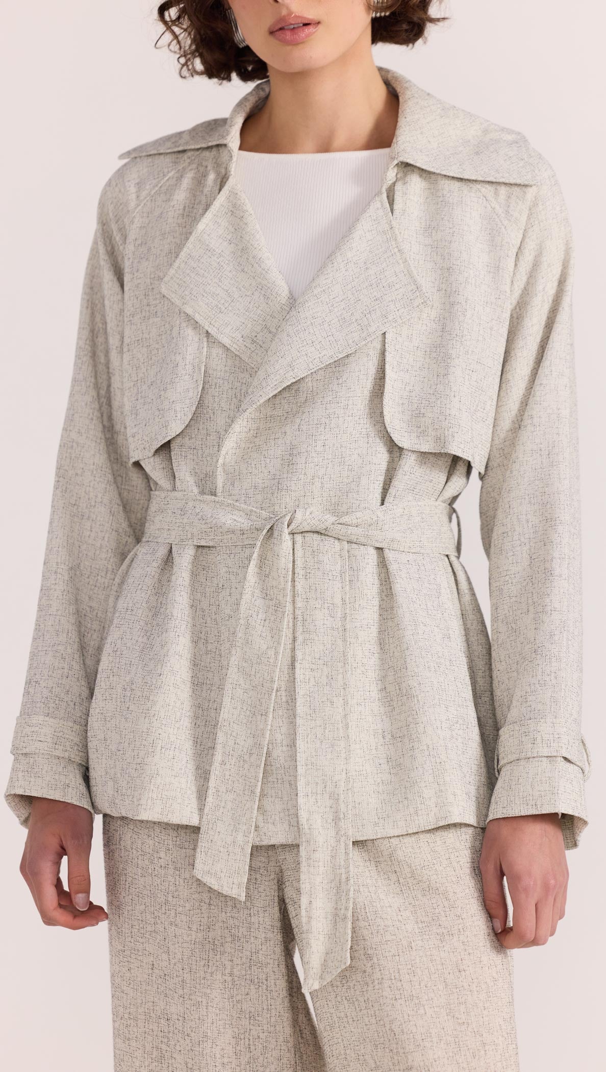 LUCIELLE CROP TRENCH COAT-JACKETS-Staple the Label