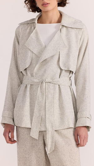 LUCIELLE CROP TRENCH COAT-JACKETS-Staple the Label