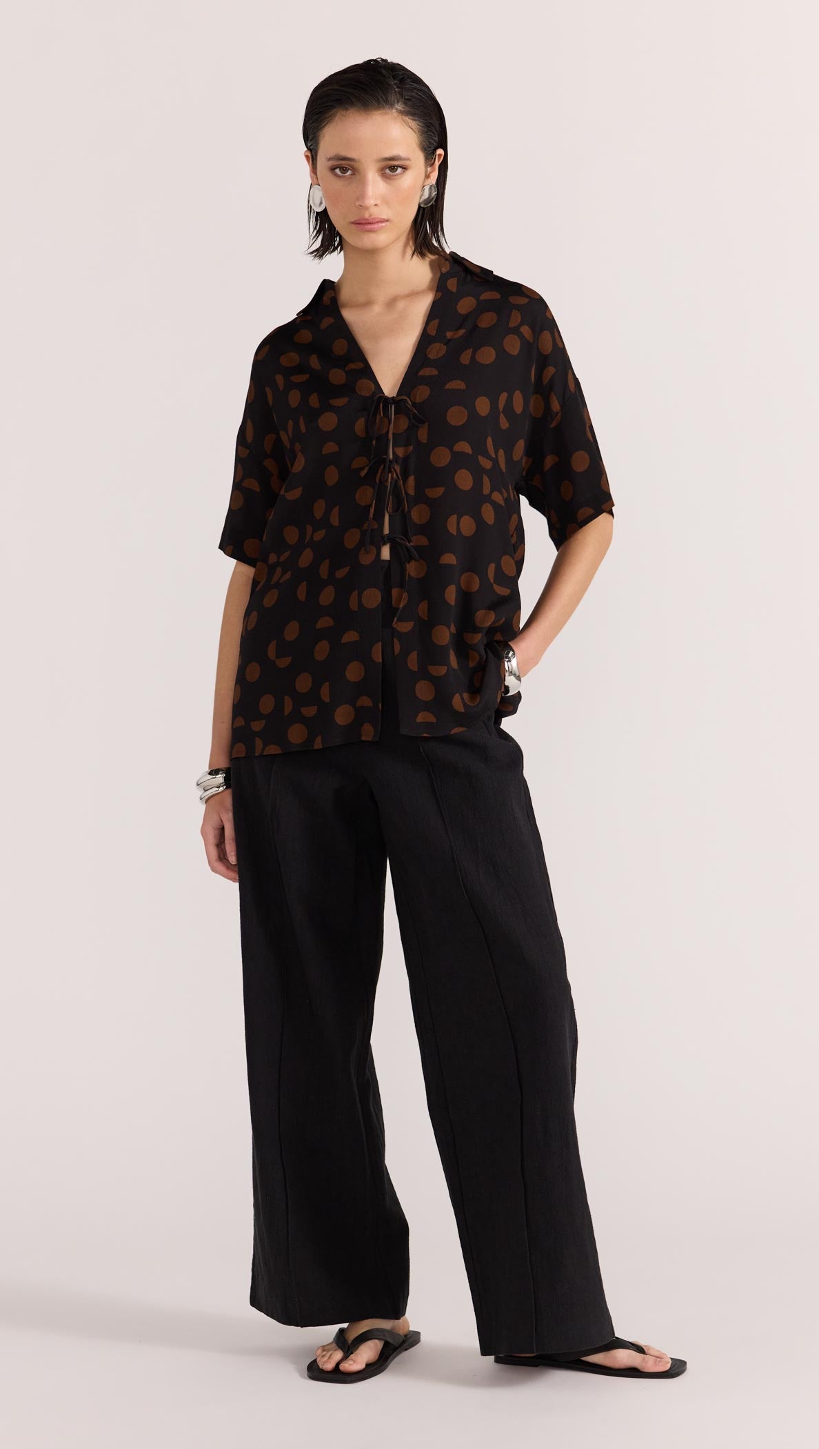 LUELLA TIE FRONT SHIRT