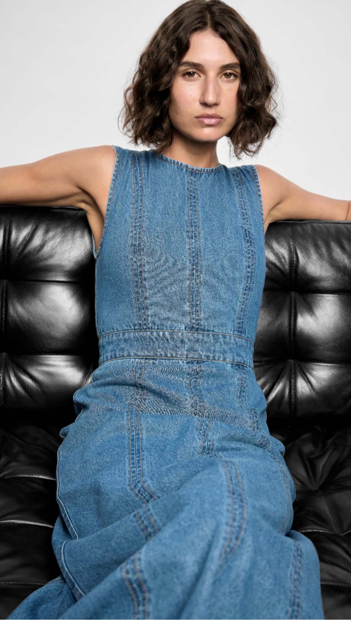 staple the label denim dress Denim Square Neck Mini Dress - Trendy Summer Style