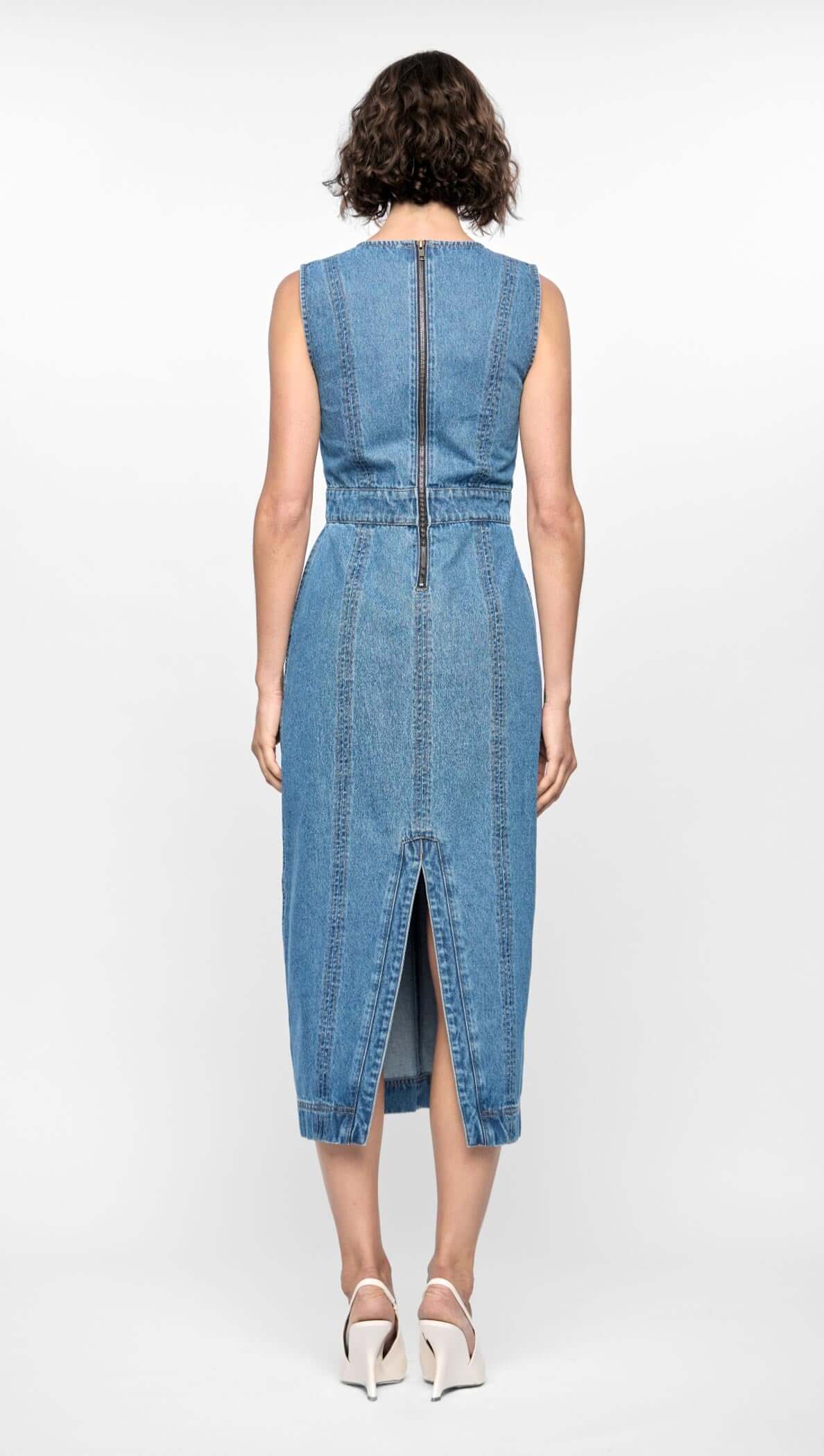 staple the label denim dress Augusta Denim Mini Dress