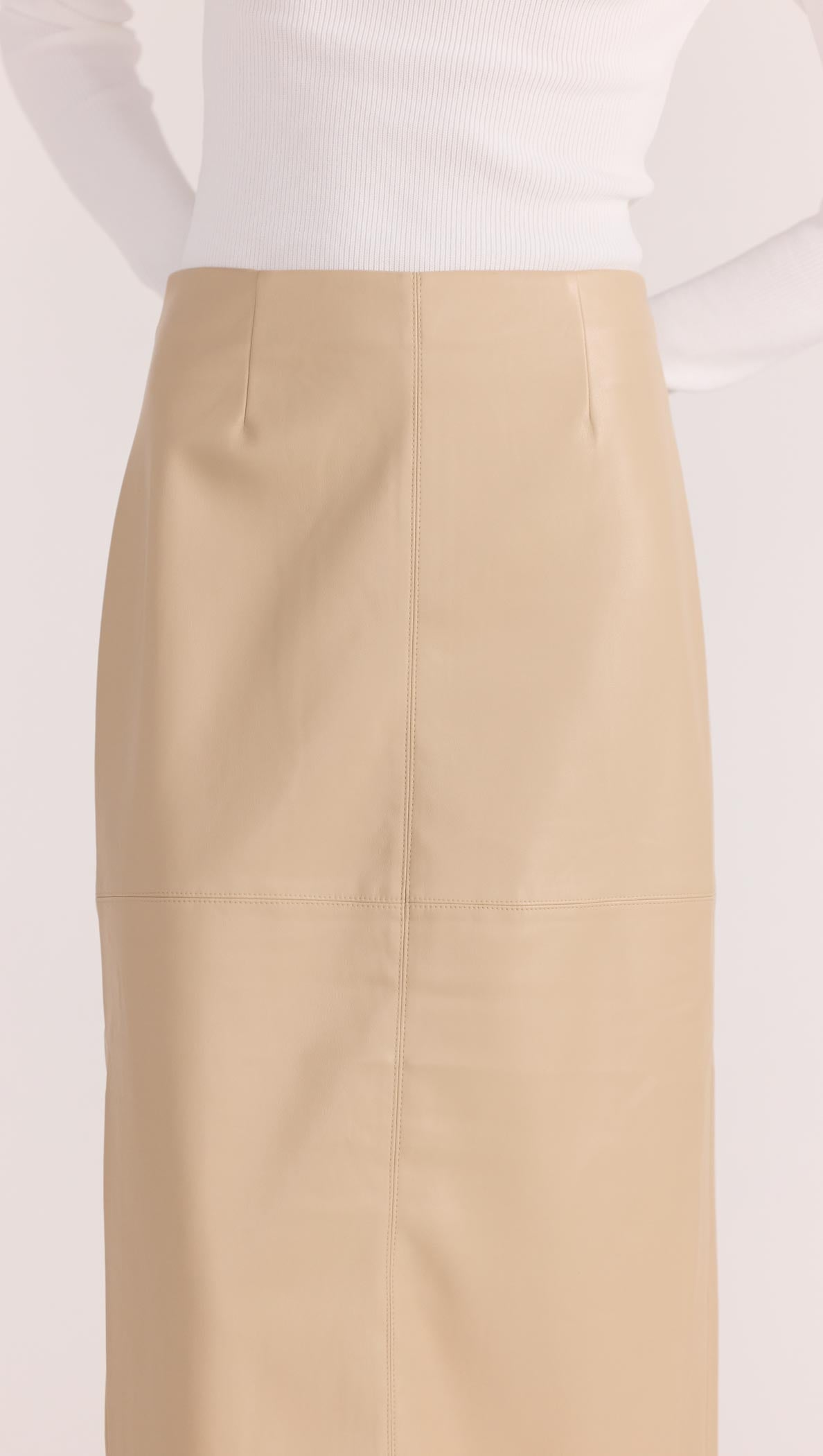 MIRA FAUX LEATHER MIDI SKIRT-SKIRT - MIDI-Staple the Label